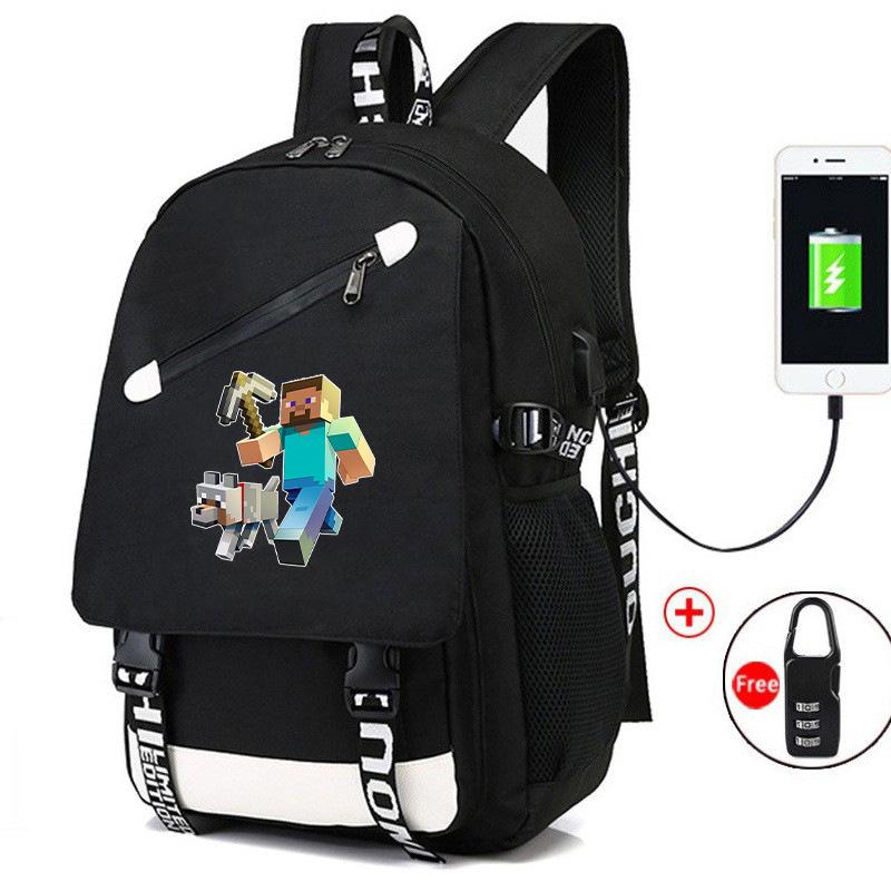 Game Merchandise Printed Backpack Usb Combination Lock Student Bag no specification