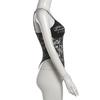 2024 Autumn Women's Urban Chic Solid Lace Bodysuit with Text Accents