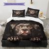 Black Pitbull Pattern Bedding Home Decoration Birthday Gift (1 * duvet cover + 2 * pillowcase, without core)