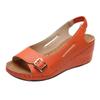 Summer New Wedge Heel Platform Sandals Large Size One Word Fish Mouth Wedge Heel Platform Sandals
