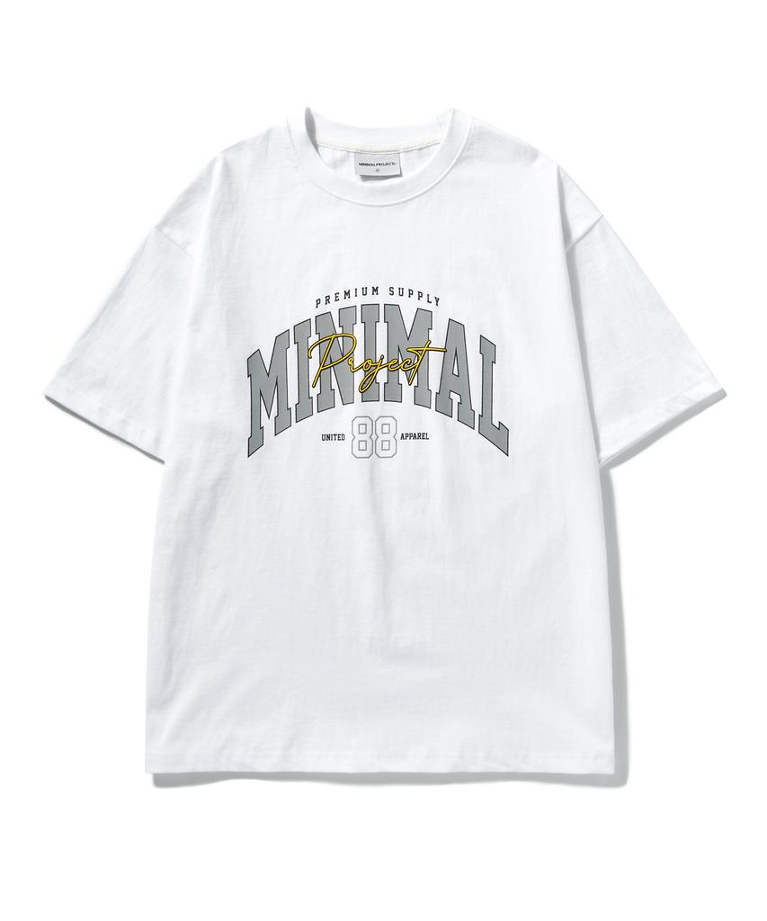 MINIMALPROJECT 88 Arch Logo Oversized Short Sleeve T-Shirt Mst150 [White]