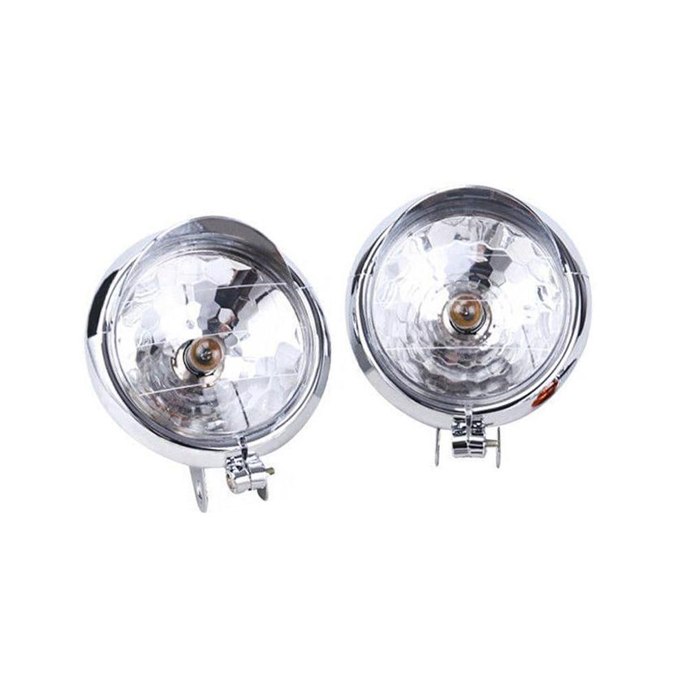 1pcs Motorcycle Headlight Spot Fog Lamp With Roll Cage Guard Bar Tube Bracket Clamp For Benelli Cafe Racer