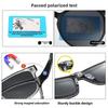 Polarized Black clip Sunglasses For Men UV Protection Retro Square Full Transparent Grey Frame Magnetic Sunglasses