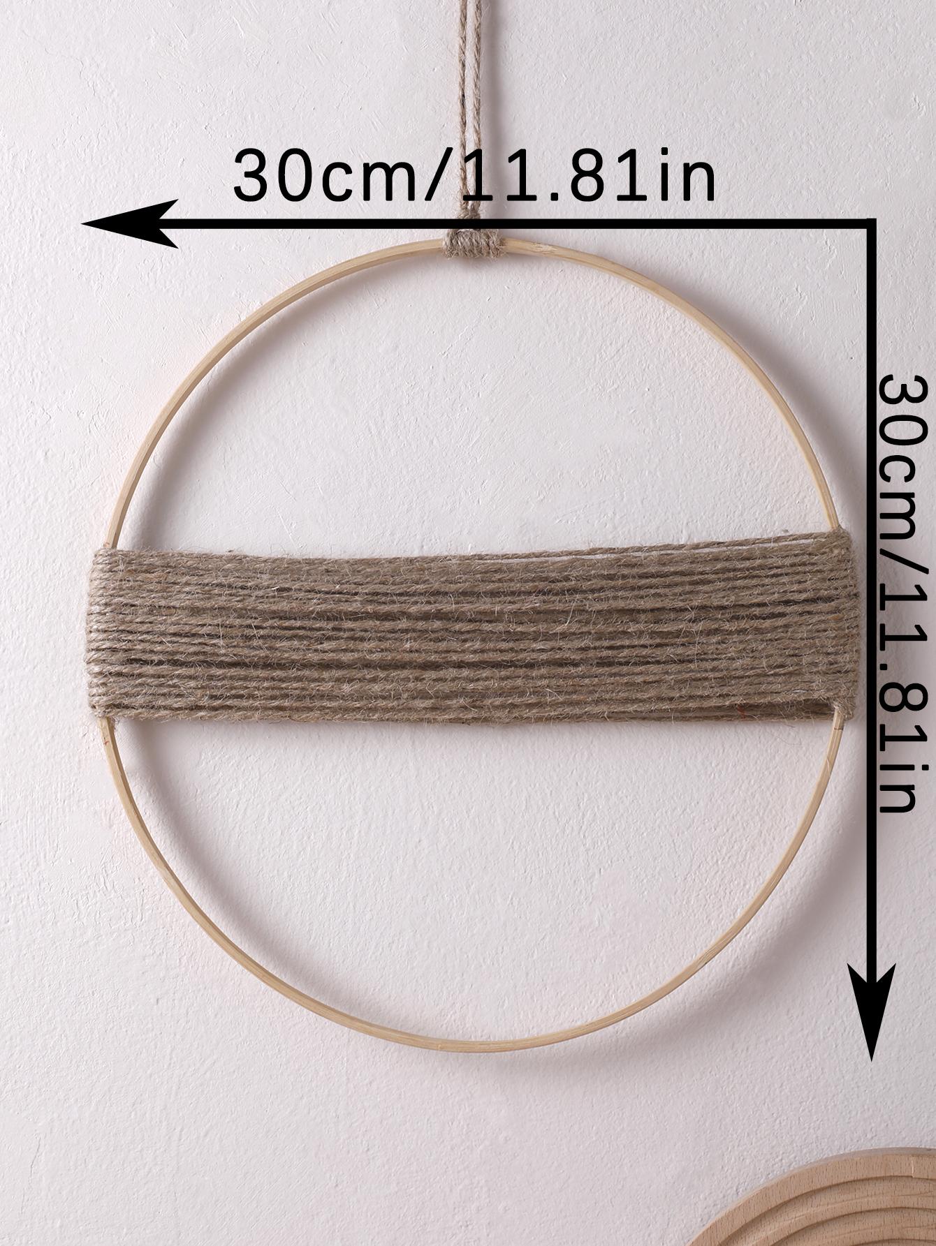 

Handcrafted Wooden Wall Hanging Vase Decoration Rustic Jute Rope and Natural Dried Flowers for Home Living Room Bedroom Decor