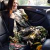 1pc Black Cat Flower Blanket  Soft & Cozy, Perfect Gift for Any Occasion,Living Room, Travel, Camping, Car Blankets