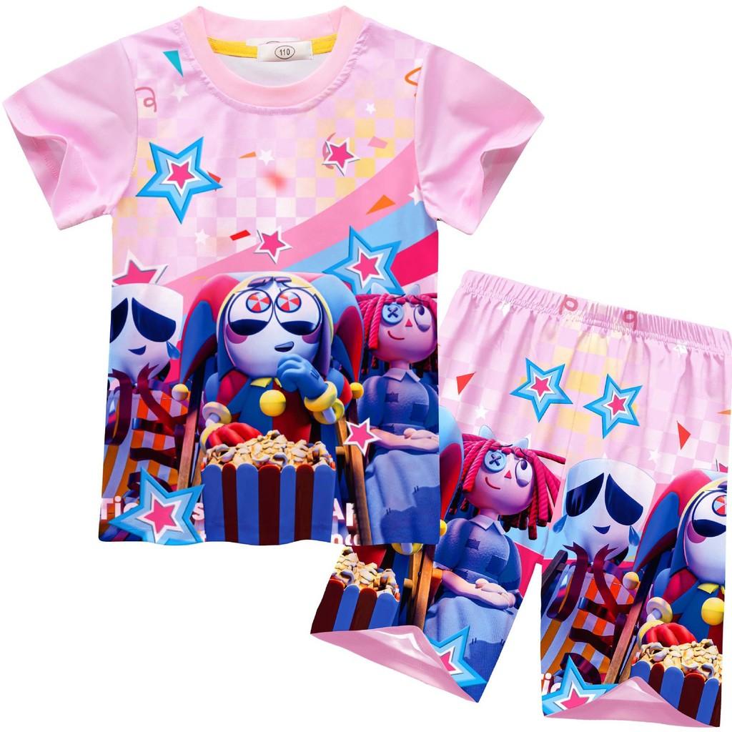 92701 Kids Girls The Amazing Digital Circus Cartoon Printed T-shirt Shorts Top Pants Sets