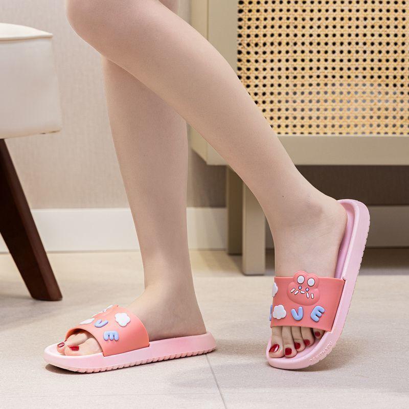 Women's Cartoon Non-Slip Summer Slippers: New Style One-Strap for Indoor/Outdoor Use.