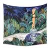 Retro Comic Green Plant Tapestry Home Wall Decoration Tapestry Bedroom Living Room Tapestry