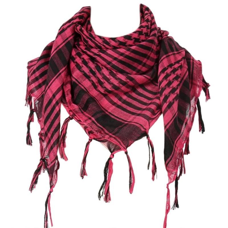 124A Ørken Shemagh Tørklæde Blødt Med Kvast Arabisk Hovedtørklæde Unisex Keffiyeh Bandana Unisex Hovedindpakning Arabisk Tørklæde Hovedbeklædning