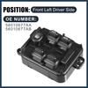 Power Window Switch, Front Left Driver Side Window Control Switch No.56010677AA for Jeep Liberty 2004 Black, 1 Pc
