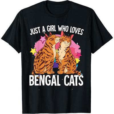 Nur ein Mädchen, das Bengalkatzen liebt T-Shirt