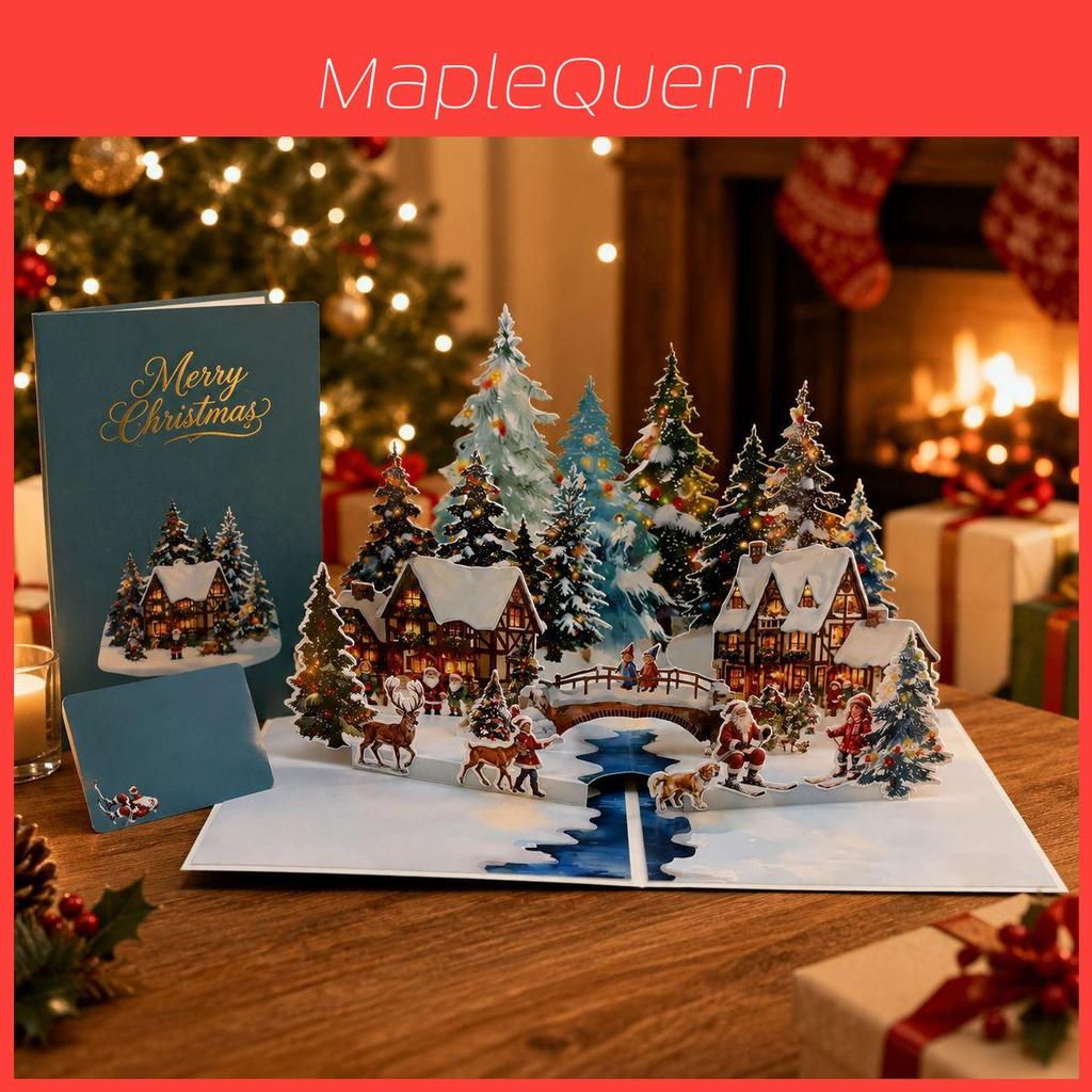 Christmas Snowman 3d Popup Card With Laser Cut Design For Holiday Gift Giving