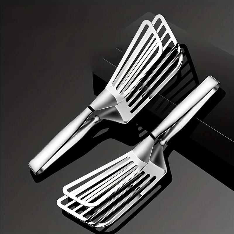 1pc, Multifunctional Stainless Steel Serving Tongs for Buffet, Fish Frying, Bread, Steak, Salad, and Dessert - Kitchen