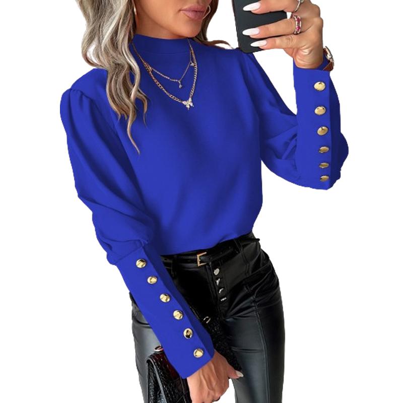 Dámské sexy krajkové topy s odhalenými zády, dámské halenky s dlouhým rukávem a knoflíky, OL kancelářská blůza