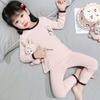 Girls' Fleece-Lined Cotton Pajama Set for Autumn/Winter - Warm Infant and Baby Homewear