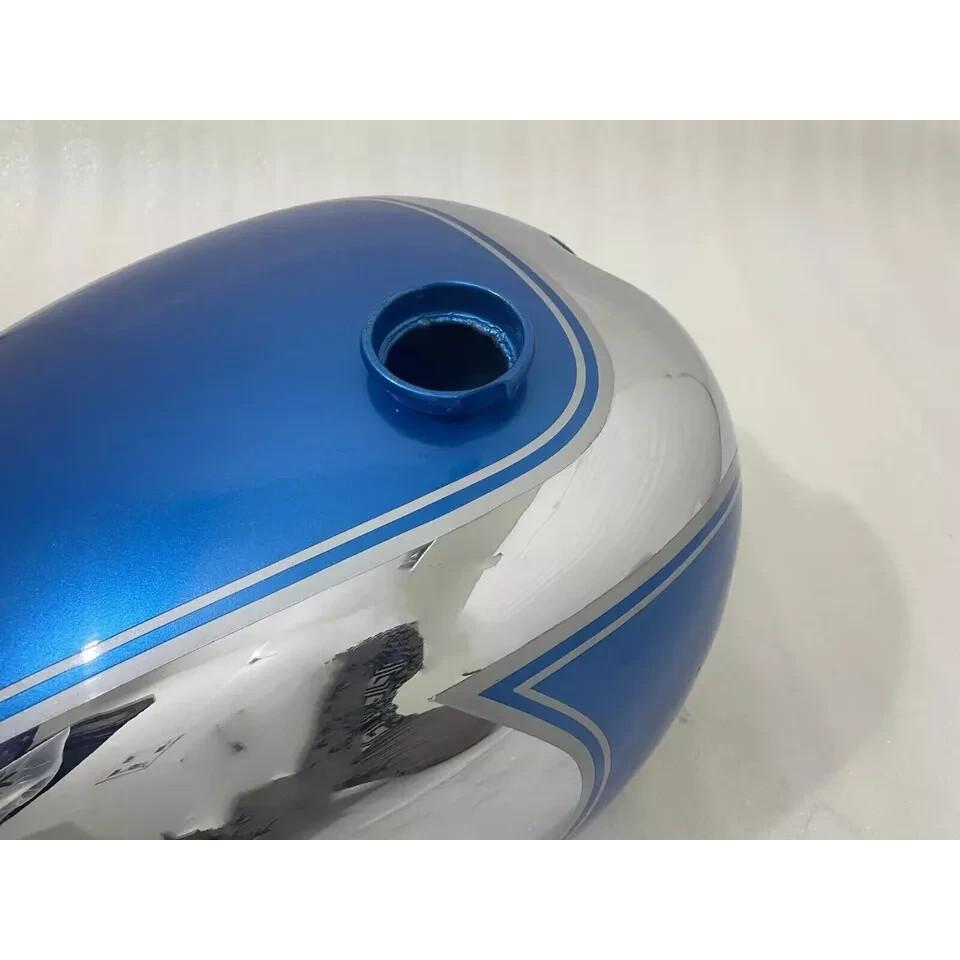Matchless Ajs Twin G9 G12 Chrome & Blue Painted Steel Petrol Fuel Tank with Cap