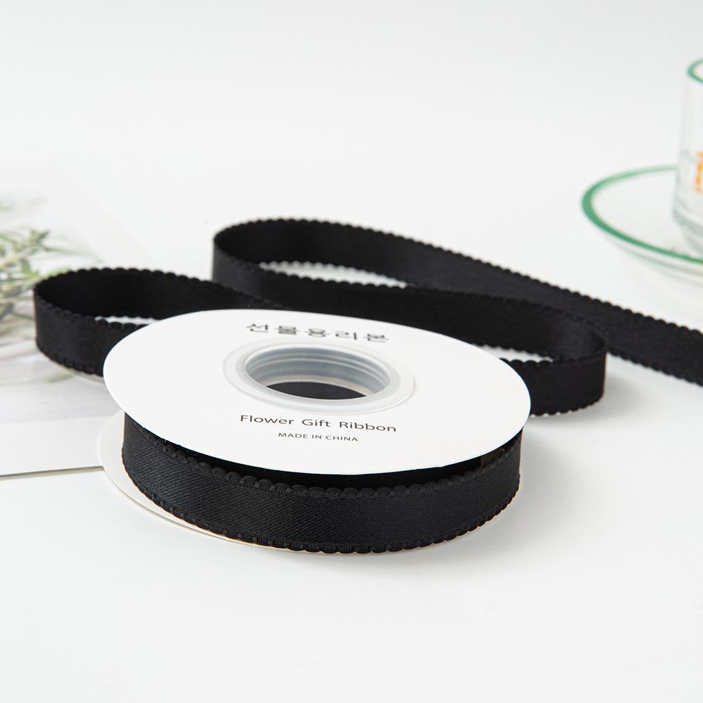 Panglică simplă de 1 cm grosime cu margine ondulată și ambalaj cu flori de mătase pentru accesorii DIY pentru păr și îmbrăcăminte