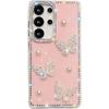 Pearl Butterfly Samsung A17 Mobile Phone Case Diamond Edge A26 Suitable for A35 Star Glitter A07 Three Dimensional A55 Women