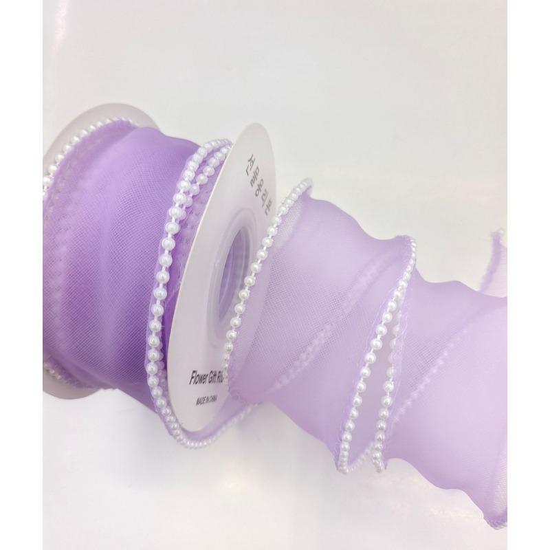 Fishtail Yarn Ribbon Bouquet Packaging Material Rainbow Color Lace Tail Yarn Ribbon Wave Chiffon Yarn Gift Strap