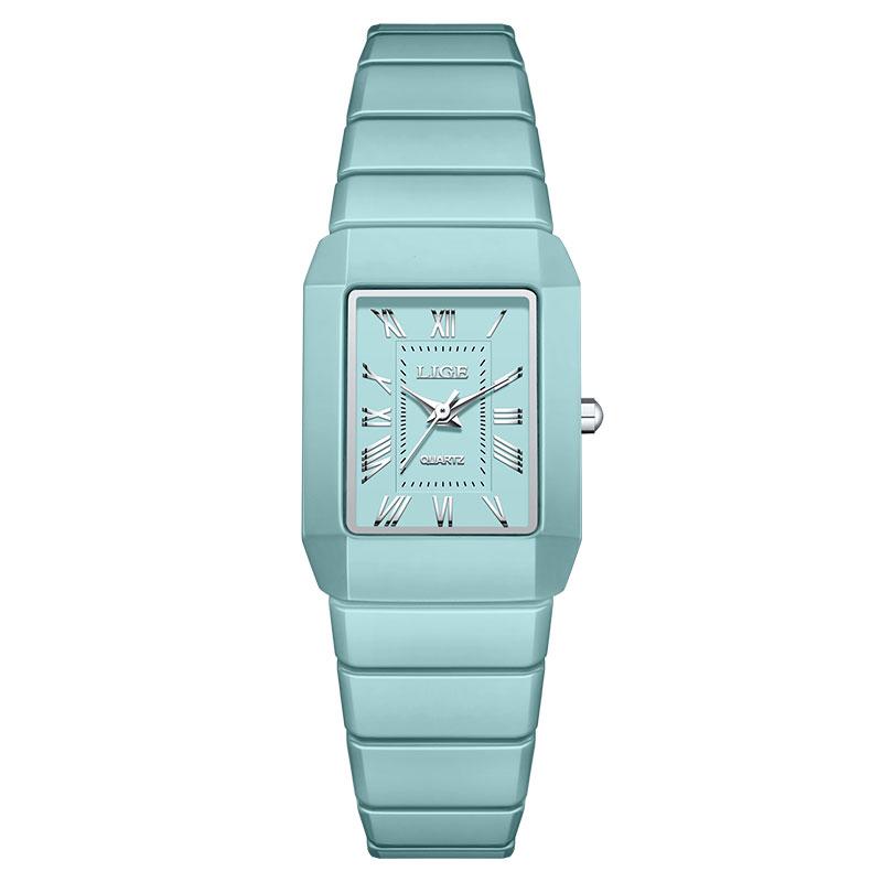 LIGE Fashion Women's Watch Simple Casual Ceramic Waterproof Quartz Watch Women Gift