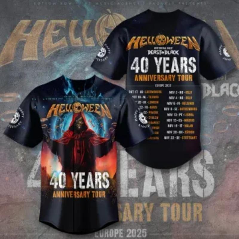 Rock Band Halloween 40th Anniversary Tour 3d Print T shirt Top Womens Sports Large size Tops Tees Skull T shirt For Men Clothing