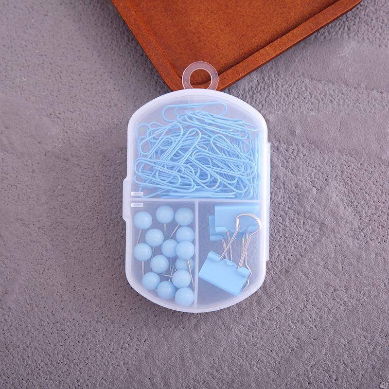 Colorful 3-in-1 Stationery Set - Cute Paper Clips, Binder Clips & Thumb Tacks Combo for Office School Supplies