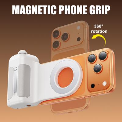 Magnetic Smartphone Grip with Wireless Remote & Phone Charging Ergonomic Camera Grip Portable Adjustable Tripod Mount Phones Photography Accessories