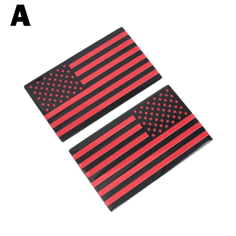 1 pair Automobile Motorcycle Exterior Accessories United States Of America USA National Flag Aluminum Alloy Car Stickers