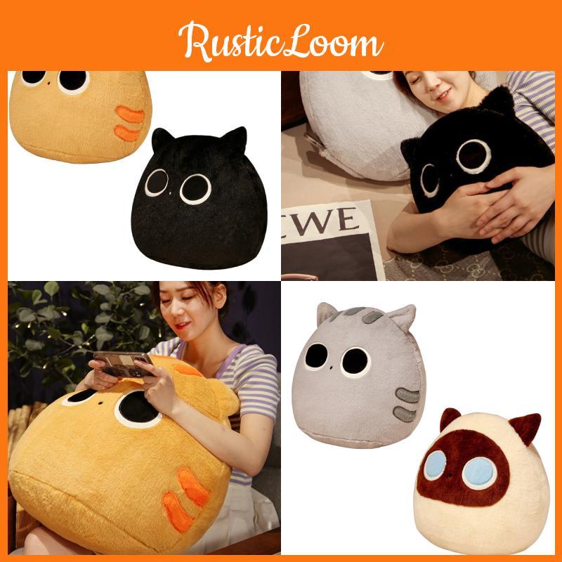 Cute Black Cat Dumpling Pillow Plush Toy Stuffed Animal Doll