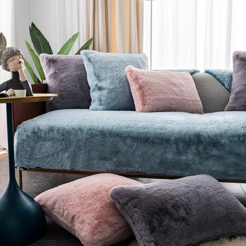 Plüsch Sofabezug Winterwärmer Fell Sofakissen Handtuch Rutschfeste Sofasesselbezüge Für Wohnzimmerdeko Decke Bodenteppich