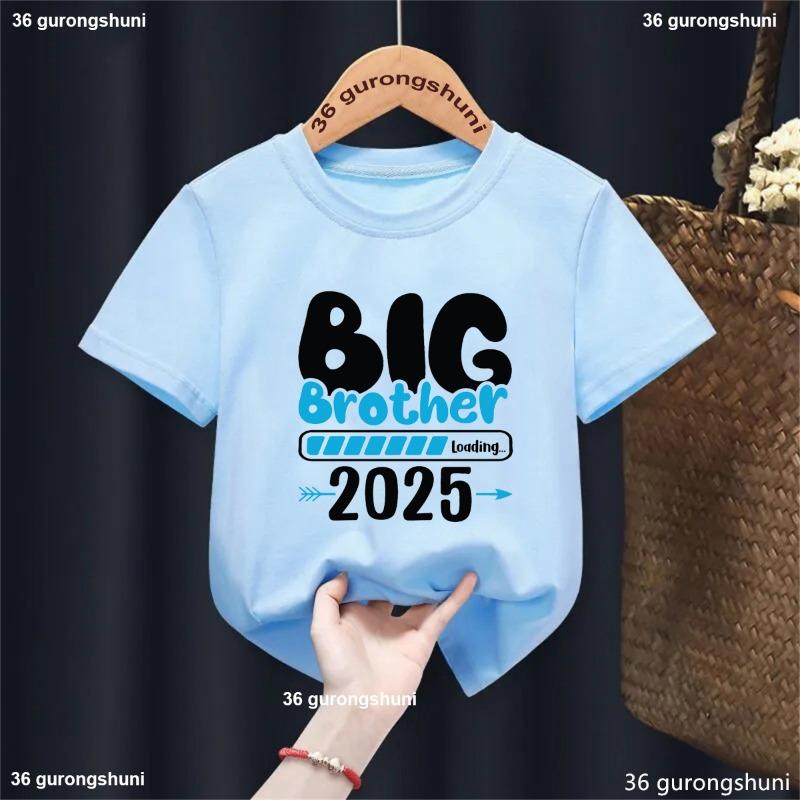 Big Brother Loading 2025 Letter Printed Tshirt Boys Funny Kids Clothes Harajuku Kawaii Children'S Clothing T-Shirt Streetwear