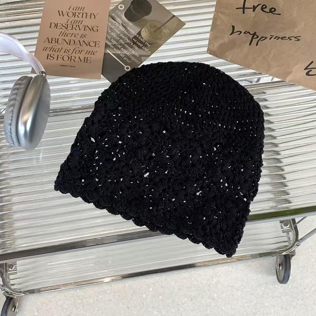 Women's Loose Fitting, Brimless Beanie, Knitted Hollow Hat, Toe Cap, Women's Hat, Thin Cut, Woolen Hat, Knitted Hat, Pile Cap