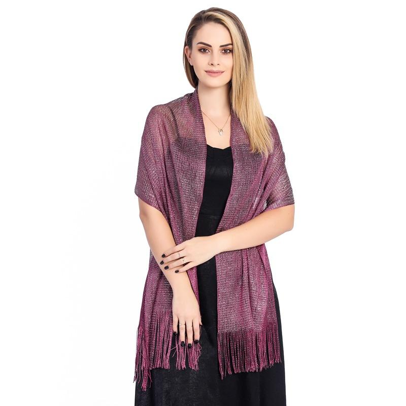 Elegant Shawls For Evening Dresses Female Golden Silvery Wire Tassels Bridal Bridesmaid Party Wedding Party Accessories Scarf