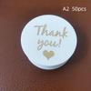 Thank You Tags 50Pcs Bronzing Stamping Black White Paper Card for Valentine's Day Gift Favor Retail Price Label