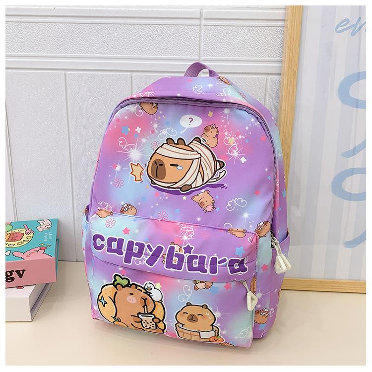 School Bag New School Bag Kapibara Cute Cartoon Bag Casual Snack Backpack