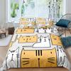 Cartoon Cat Bedding Set Kids Kawaii Kitty Duvet Cover Colorful Pet Animal Comforter Cover King Twin Queen Polyester Quilt Cover