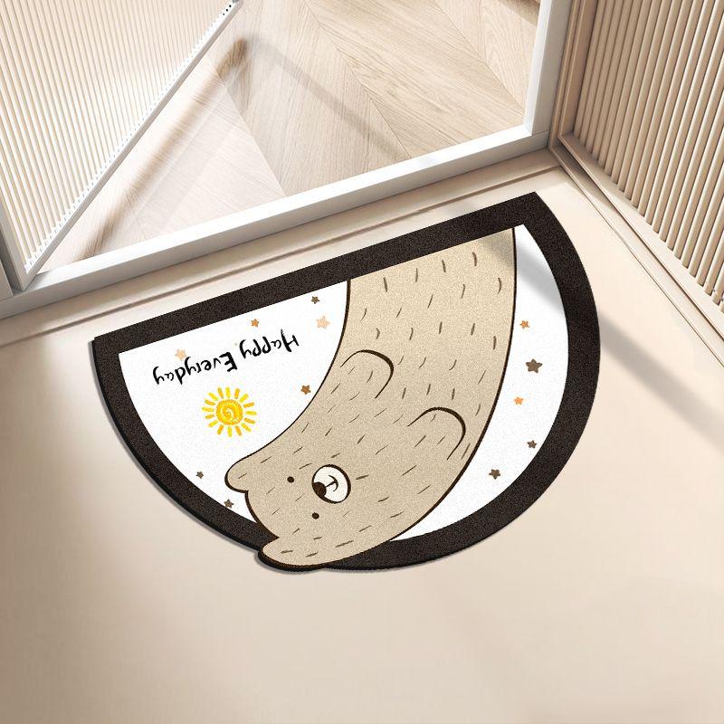 Soft Diatom Mud Floor Mat Fresh Semi-round Cartoon Special-shaped Bathroom Floor Mat Household