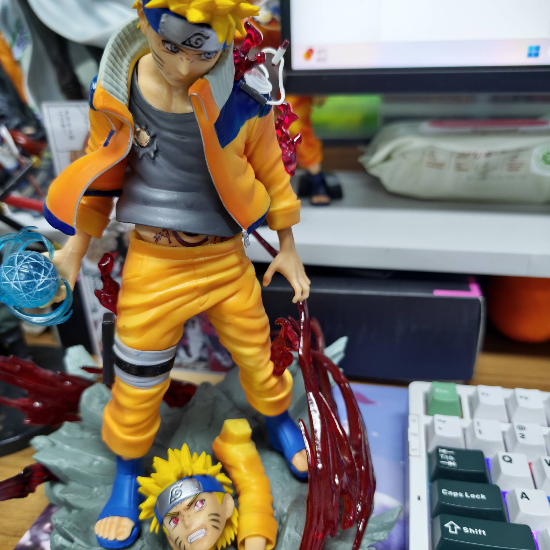 

New Naruto Shippuden Premium Gk Nine-Tails Stand Alone Youth Series Naruto Uzumaki Interchangeable Head Collectible Figure Gift жовтий