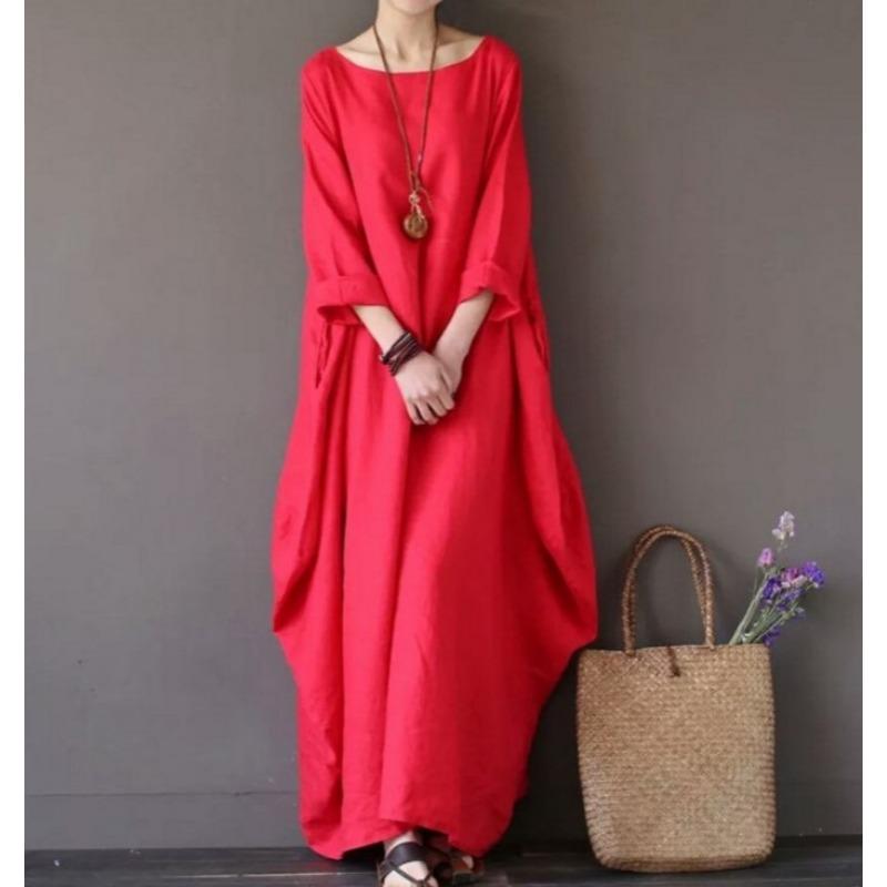 Rochie Lungă Largă Mărimi Mari Bumbac In