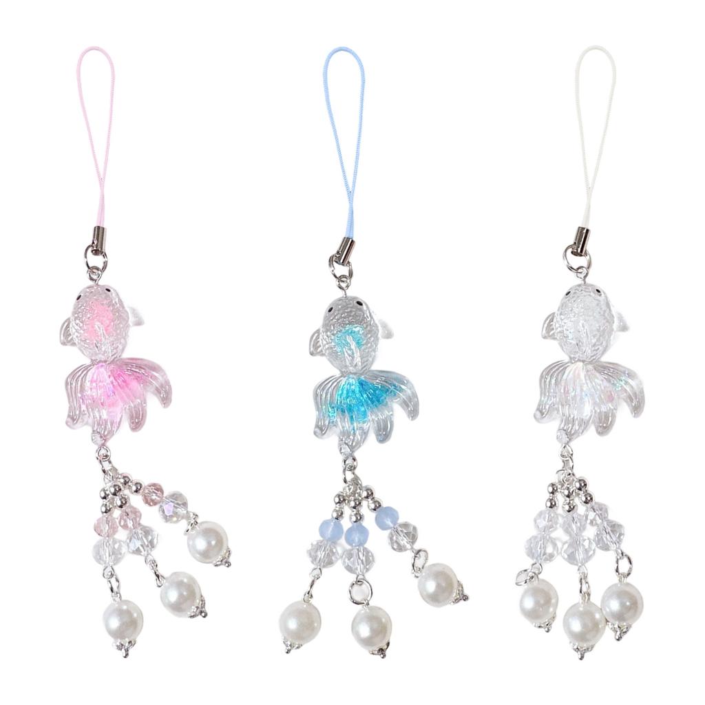 Glow In The Dark Koi Fish Phone Charm Keychain Lucky Charm Phone Chain Lanyard for Night Event DIY Accessories
