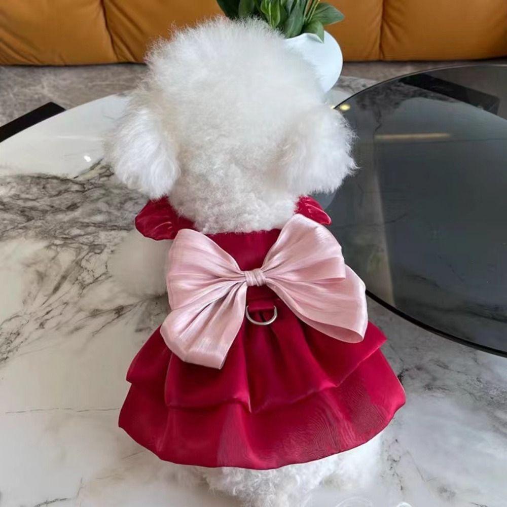 Soft Summer Dog Clothes Princess Style Cute Puppy Clothes Stylish Puppy Wedding Skirt  Dog Clothes