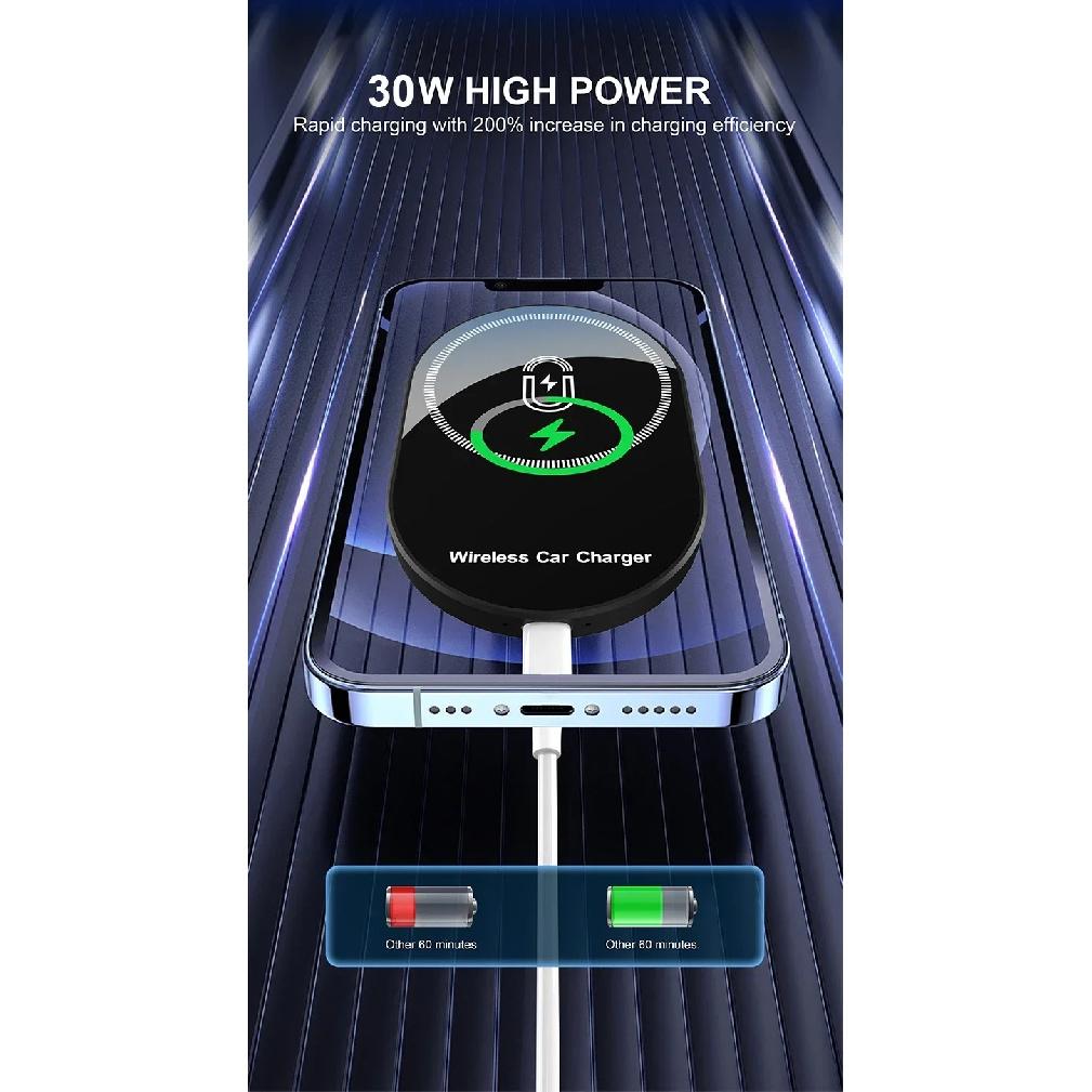 Upgradsed 30W Magnetic Car Wireless Chargers Air Vent Phone Holder for iPhone15 14 13 12 Pro Max Mini Car Fast Charging Station
