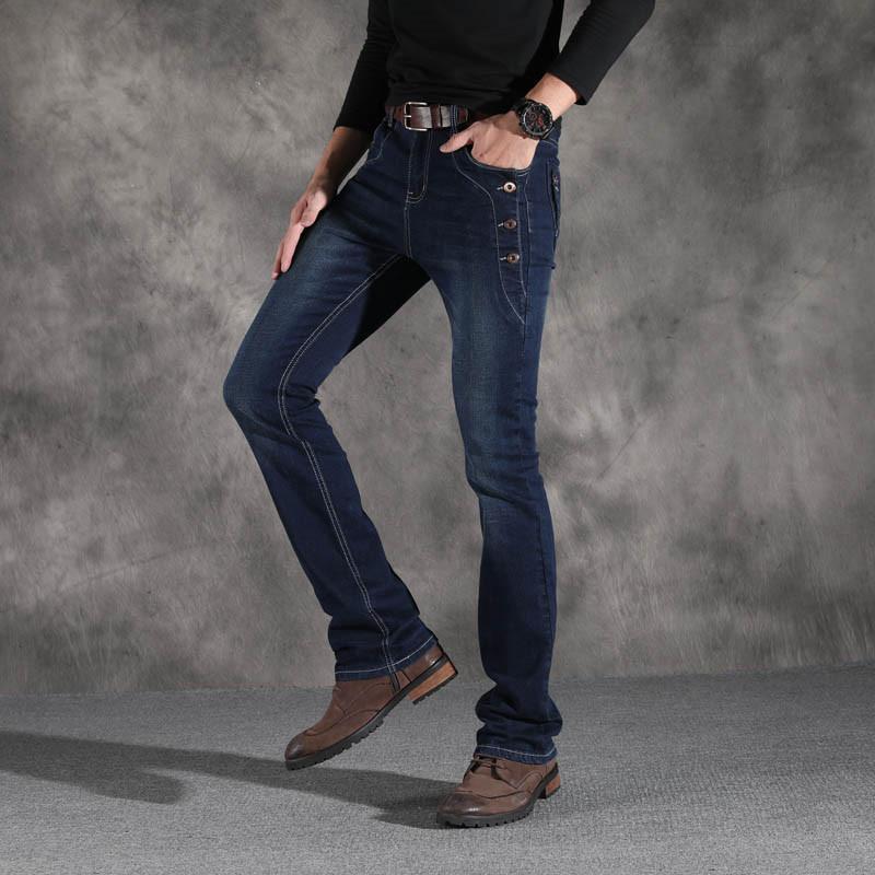 Men's Flare Jeans Korean Style Stretch Slim Men's Flared Denim Trousers Jeans Men