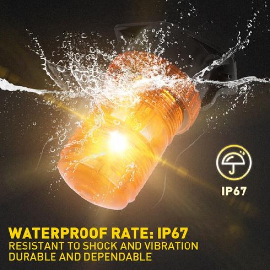 30LED Rotating Strobe Amber Light Rooftop Flash Beacon Warning 12V-24V