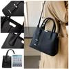 Kanon Crochet 2-Way Shoulder BagHandbag, Square Design, Perfect for Office, Business, Formal Occasions, Commuting, Lightweight, with Charm, Synthetic