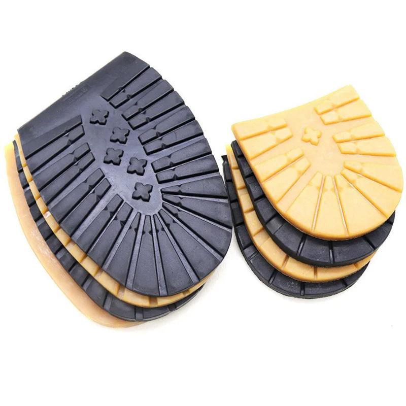 Suole per scarpe in gomma addensate per uomo Scarpe da lavoro in pelle Suola con tacco Riparazione antiscivolo Suole di ricambio fai-da-te Tappetino nero giallo
