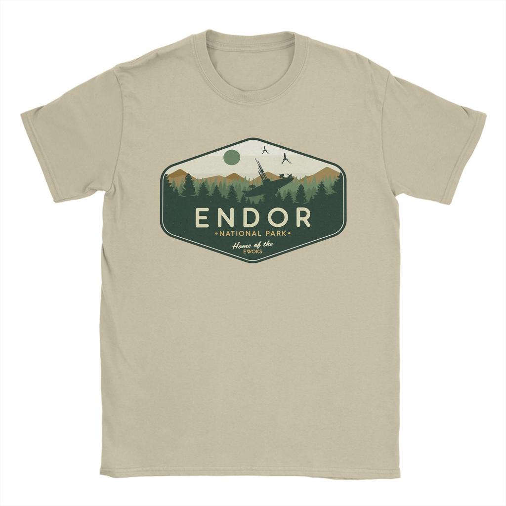 Endor Nationalpark Heimat der Ewoks T-Shirt für Herren Tatooines Baumwoll-T-Shirt O-Ausschnitt Kurzarm T-Shirt Geschenkidee Kleidung