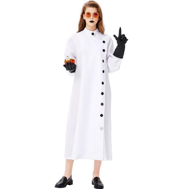 

Размеры S-XXL мужские и женские мантии безумного ученого, костюмы на Хэллоуин, костюмы для косплея XXL