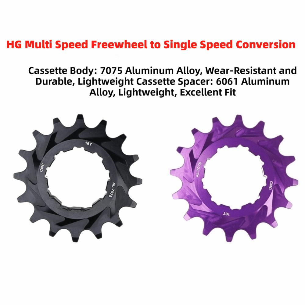 Aluminum Alloy Single Speed Bike Freewheel 16T HG Freewheel Conversion Kit Bike Modification