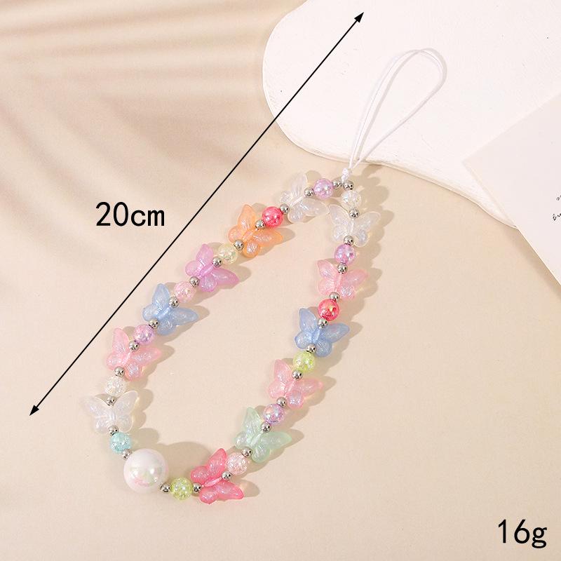 Stylish Beaded Pearl Bow Phone Chain and Keychain